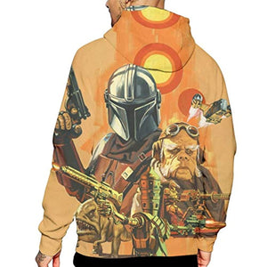 Star Wars Hoodies - Mandalorian 3D Print Yellow Hooded Jumper with Pocket