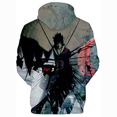 Image of Naruto Anime Hoodies Black Blood Pullover Hoodies