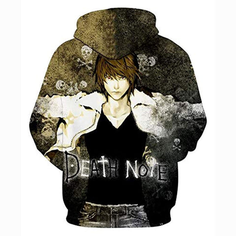 Image of Anime Death Note Hoodie - Yagami Light Black 3D Print Pullover Hoodie