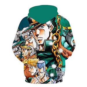 JoJo’s Bizarre Adventure Hoodies - Jotaro Kujo 3D Printed Pullover Hooded Sweatshirt