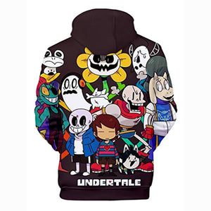 Undertale Hoodie - Undertale Character Colorful 3D Print Pullover Drawstring Hoodie