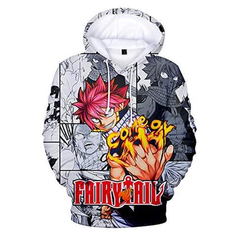 Image of Anime Fairy Tail Hoodie Natsu Dragneel Jacket Hoody Pullovers Sweatshirt Fleeces Costume