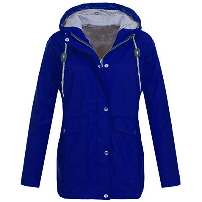 Women‘s Coats - Pure Color Rain Coat Jacket