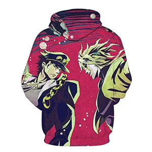 JoJo's Bizarre Adventure Hoodies - 3D Printed Pullover Hooded Sweatshirt