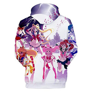 Anime Sailor Moon Hoodie - Sailor Family 3D Print Pullover Hoodie