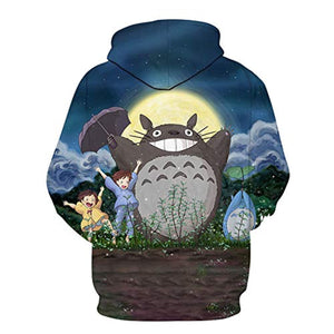 Cartoon Totoro Hoodie - Unisex 3D Print Hooded Pullover Sweatershirt