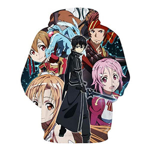 Unisex Sword Art Online Pullover Hoodie - SAO Anime 3D Print Sweatshirt