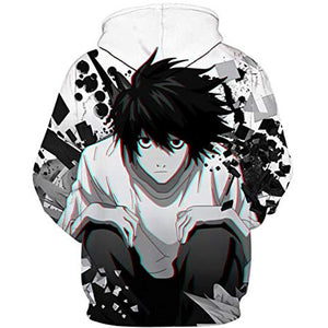 Anime Death Note Hoodie - L·Lawliet 3D Print Pullover Hoodie