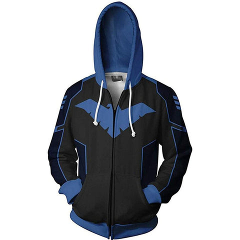 Image of Nightwing 3D Printed Hoodie Costume Mens Pullover Sweatshirt Jacket