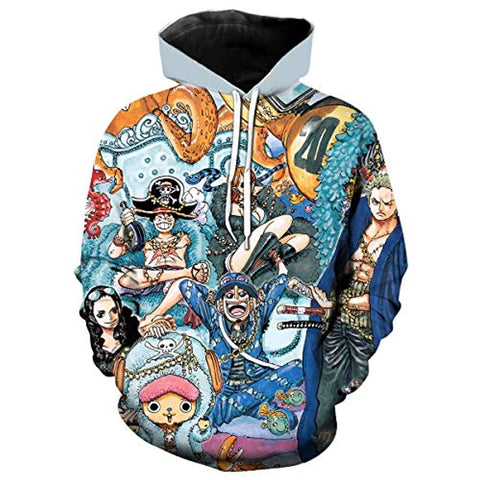 Image of Unisex Anime One Piece Luffy 3D Printed Sweatshirt Hoodie Pullover