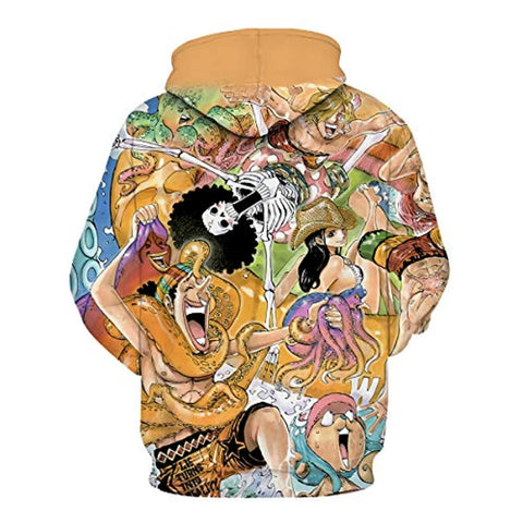 Image of Anime One Piece 3D Printed Pullover Sweatshirt - Unisex Luffy Hoodie