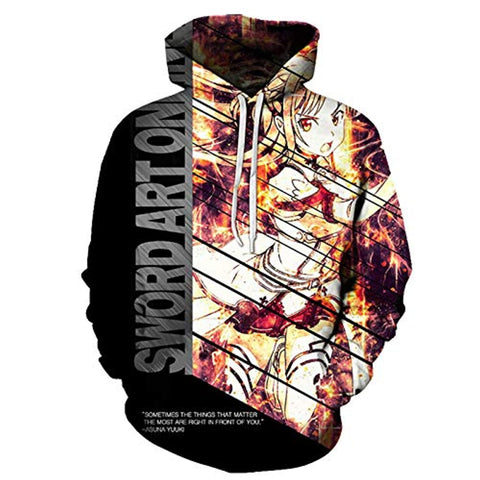 Image of Sword Art Online Anime 3D Print Pullover Hoodie Sweatshirt