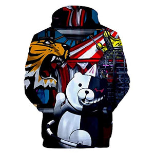 Anime Danganronpa Hoodies - Unisex Monokuma Black&White 3D Pullover Hoodie