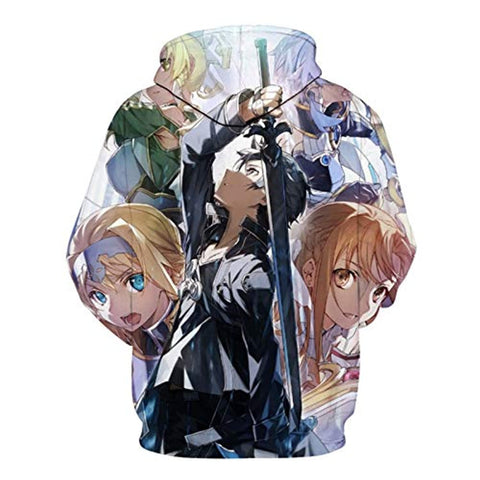 Image of Sword Art Online Anime 3D Print Pullover Hoodie Sweatshirt