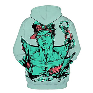 JoJo’s Bizarre Adventure Hoodies - Jotaro Kujo 3D Printed Pullover Hooded Sweatshirt