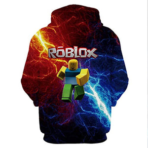 3D Print Cartoon Roblox Hoodie - Fashion Hooded Pullover Sweatshirt