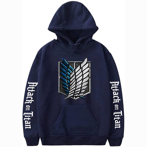 Image of Men's Fashion Hoodie Anime Attack On Titan Survey Corps Sweatshirt for Manga Fans