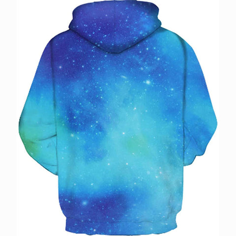 Image of 3D Print Realistic Blue Galaxy Unicorn Face Pullover Hoodie Hooded Sweatshirt for Kids