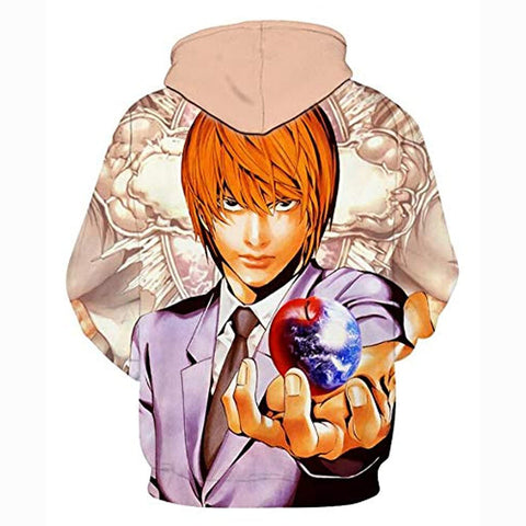 Image of Anime Death Note Hoodie - Yagami Light 3D Print Pullover Hoodie