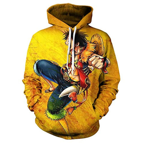 Image of Anime One Piece Hoodies - Monkey D Luffy 3D Pullover