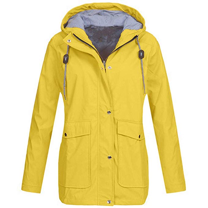 Women‘s Coats - Pure Color Rain Coat Jacket