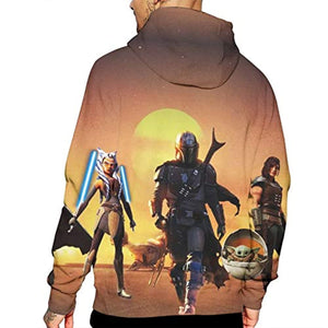 Star Wars Hoodies - the Mandalorian and Baby Yoda 3D Print Hooded Jumper with Pocket