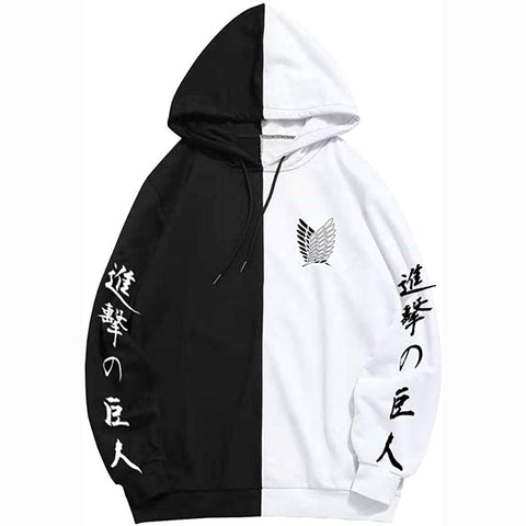 Image of Attack on Titan Hoodies Two Colors Casual Hooded Pullover Sweatshirts for Unisex