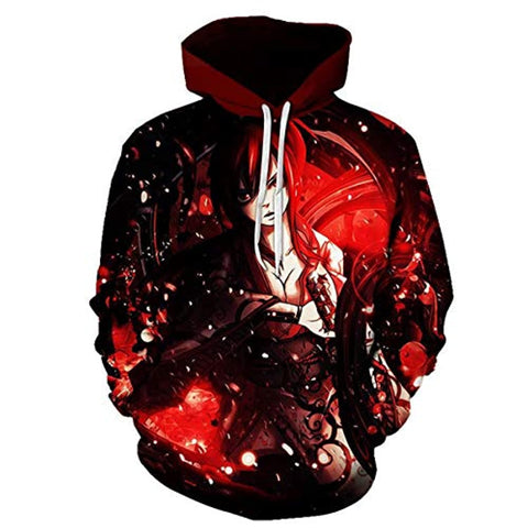 Image of Fairy Tail 3D Printed Pullovers - Pocket Drawstring Hoodie