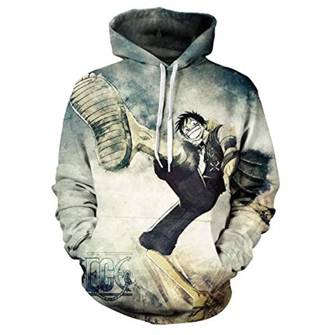 Image of Anime One Piece Monkey D Luffy Hoodies - 3D Pullover Sweatshirt