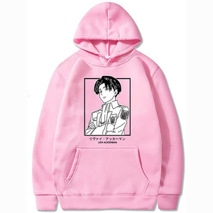 Unisex Anime Attack on Titan Ackerman Levi Printed Cotton Cozy Hoodies Hooded Sweatshirts Pullovers Tops