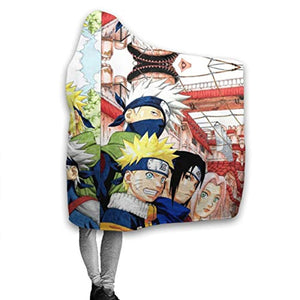 Naruto Fleece Hooded Blanket Cloak - Flannel Wearable Soft Warm Throw Blanket