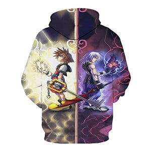 Kingdom Hearts Hoodies - Sora Riku 3D Print Pullover Gaming Hoodie