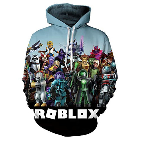 Image of 3D Print Cartoon Roblox Hoodie - Fashion Hooded Pullover Sweatshirt