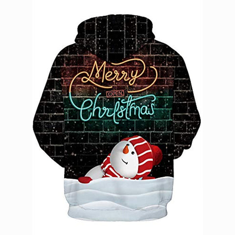 Image of Christmas Hoodies - Merry Christmas Cute Snowman 3D Print Pullover Hoodie