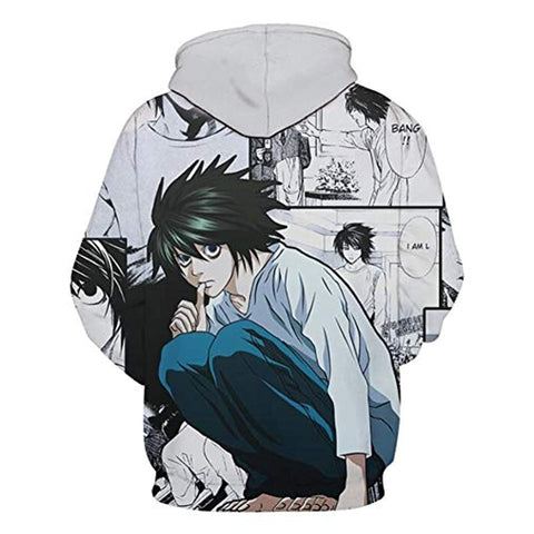 Image of Anime Death Note Hoodie - L·Lawliet 3D Print Pullover Hoodie