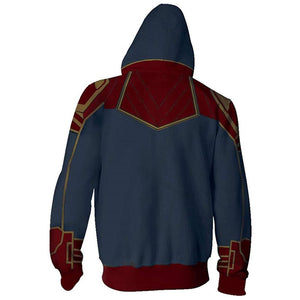 Superhero Captain Marvel Hoodies 3D Digital Printed Unisex Zipper Hooded Jacket