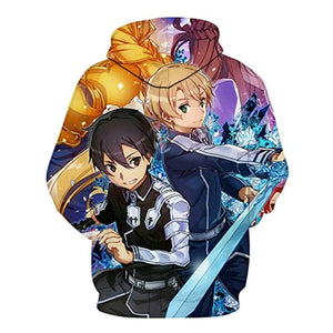 Unisex Sword Art Online SAO Anime 3D Print Pullover Hoodie