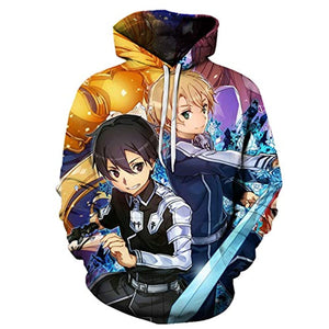 Unisex Sword Art Online SAO Anime 3D Print Pullover Hoodie