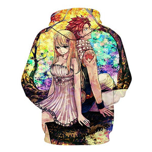 Fairy Tail 3D Printed Casual Pouch Pocket Pullovers - Drawstring Hoodies
