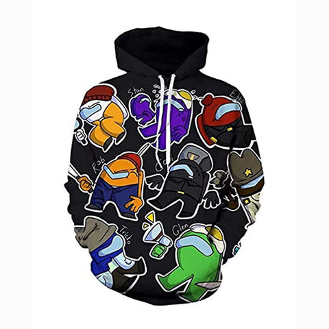 Image of Game Among Us Hoodie - 3D Print Black Pullover Hoodie