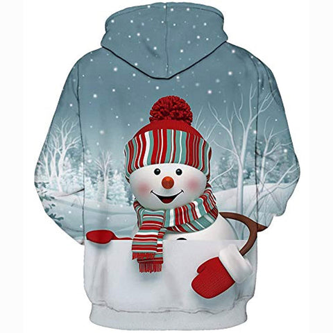 Image of Christmas Hoodies - Funny Grey Snowman 3D Print Pullover Hoodie