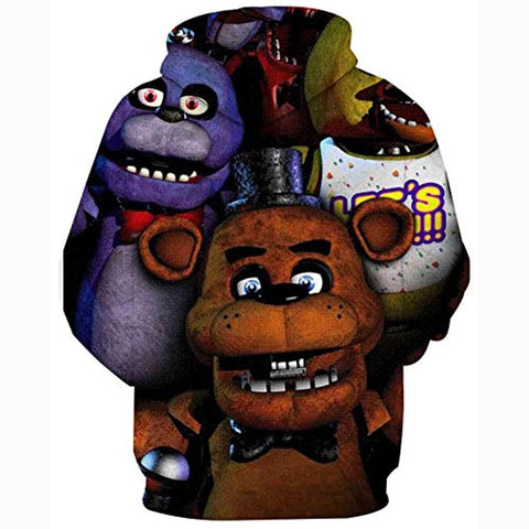 Image of Five Nights at Freddy's Hoodies for Kids Teens - 3D Boys and Girls Pullover Hoodie