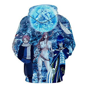 Fairy Tail 3D Printed Drawstring Hoodies Pullovers