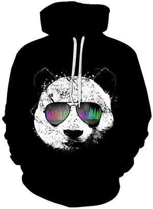 Mr. Panda Hoodie Costume Sunglasses Panda Bear Pullover Hoodies