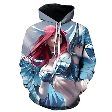 Image of Fairy Tail 3D Printed Casual Pouch Pocket Drawstring Hoodies Pullovers