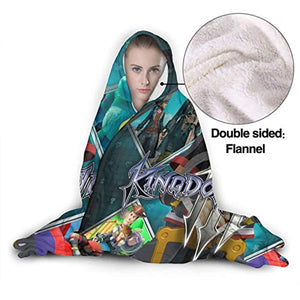 Kingdom-Hearts Hooded Blanket - Super Soft Flannel for Bed Sofa Lightweight Blanket