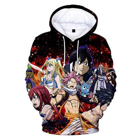 Image of Anime Fairy Tail Hoodie - Natsu Dragneel Jacket Hoody Pullovers Sweatshirt