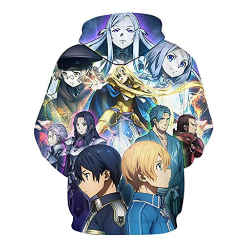 Image of Unisex Sword Art Online SAO Anime 3D Print Pullover Hoodie Sweatshirt