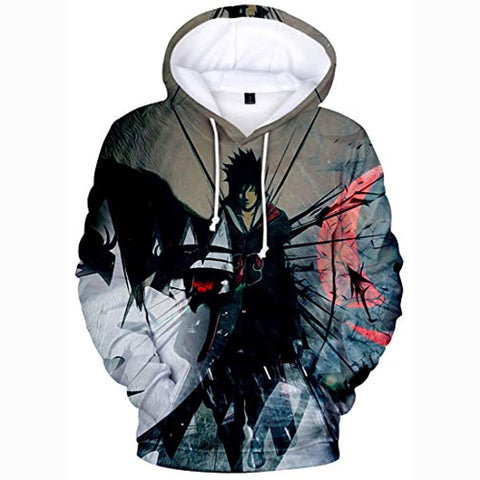 Image of Naruto Anime Hoodies Black Blood Pullover Hoodies