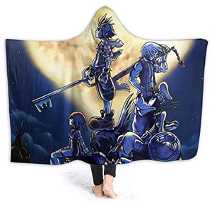 Kingdom-Hearts Hooded Blanket - Flannel for Bed Sofa Lightweight Blanket